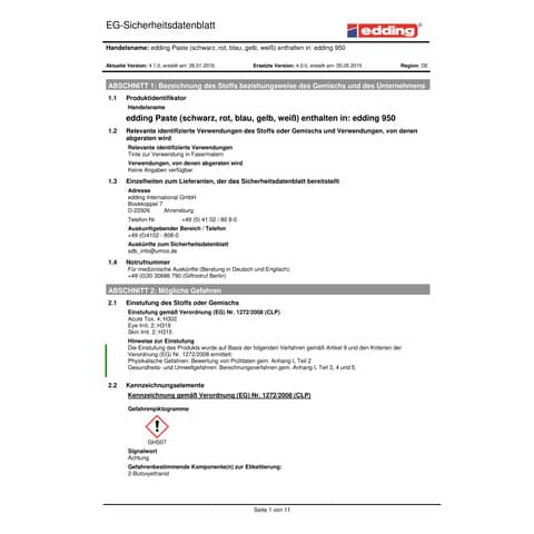 Marcatore a cera edding 950 punta conica 10 mm blu E-950 003